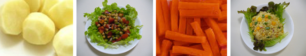 Prepared vegetables and salads